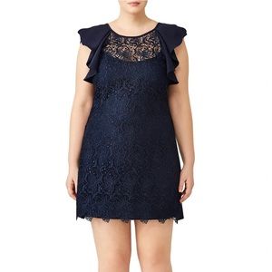 Slate & Willow Navy Ruffle Cocktail Dress, size 14